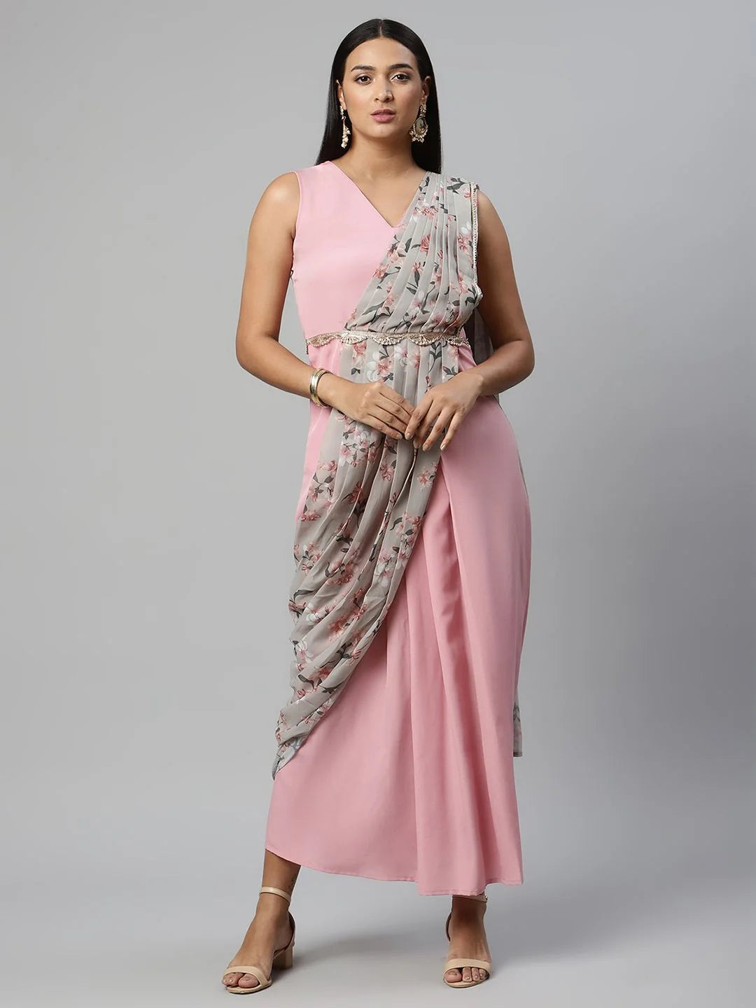 Baby Pink Saree Dress: Trendy Dresses & Indian Dresses for Women