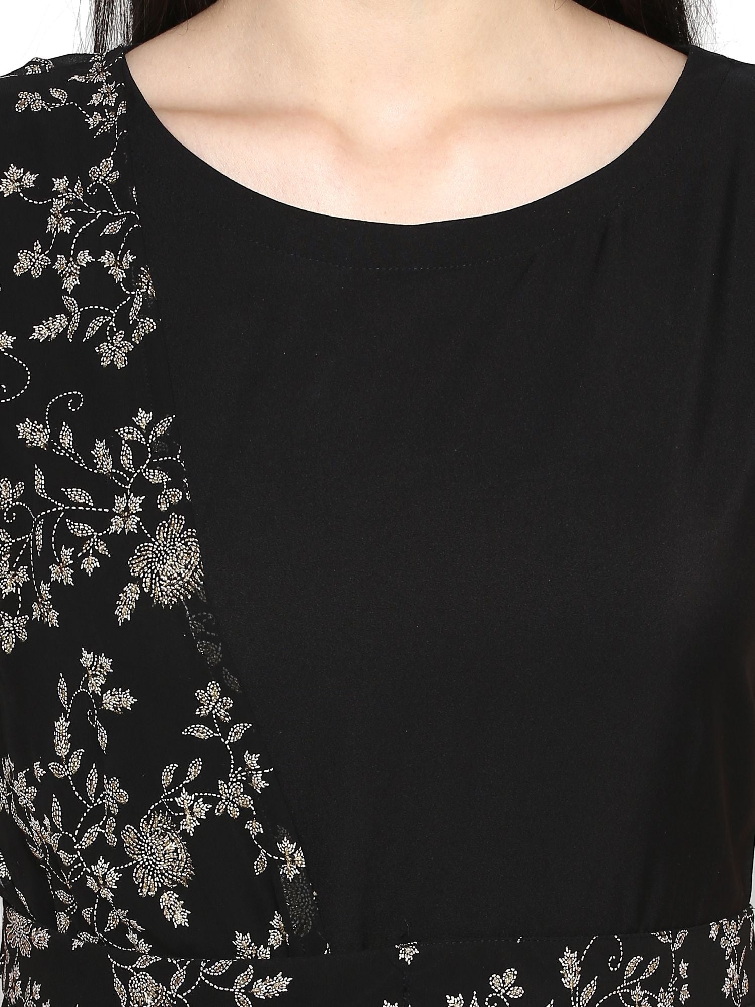 Black Printed Indian Kurta with Dupatta - Stylish Kurtas