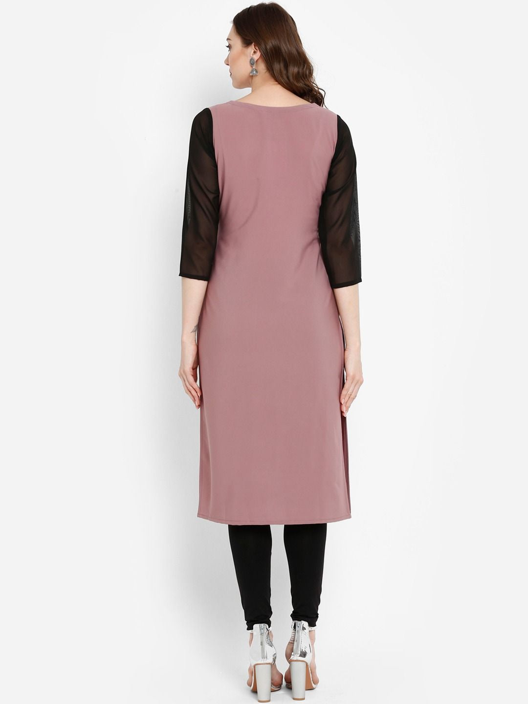 Mauve Printed Straight Indian Kurta for Ladies | Stylish Kurti