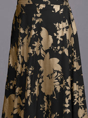 Printed Flared Maxi Skirt-AHSKCRSP-15032