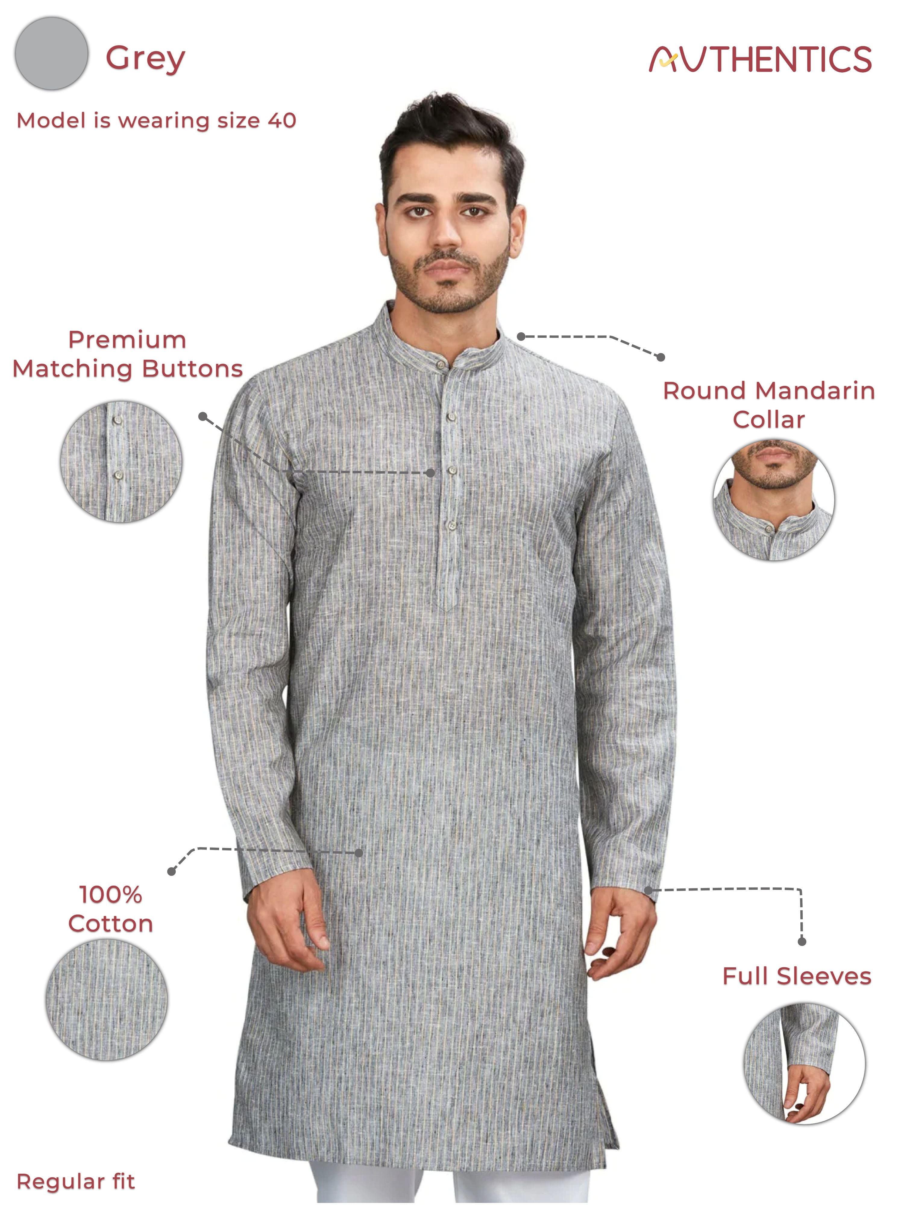 Cotton Kurta for Men - Multicolor | KPUCLIGY38 | DesiQlo
