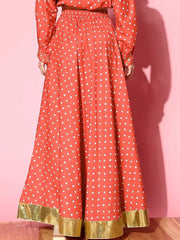 Women Printed Flared Maxi Skirt-AHSKCRDP-15028