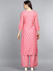 Polyester Printed Kurta Pant Set-PKSET1066