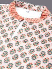 Women Floral Printed Thread Work Velvet Kurta-AP-AHKUVLDP-1108