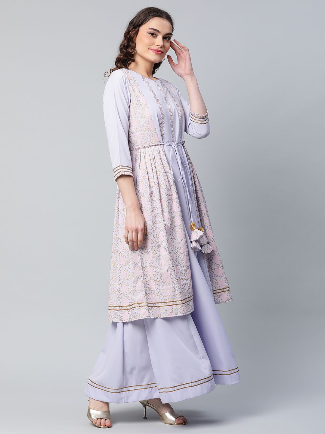 Lavender Floral Printed Dress | Indian Dresses Online Shop