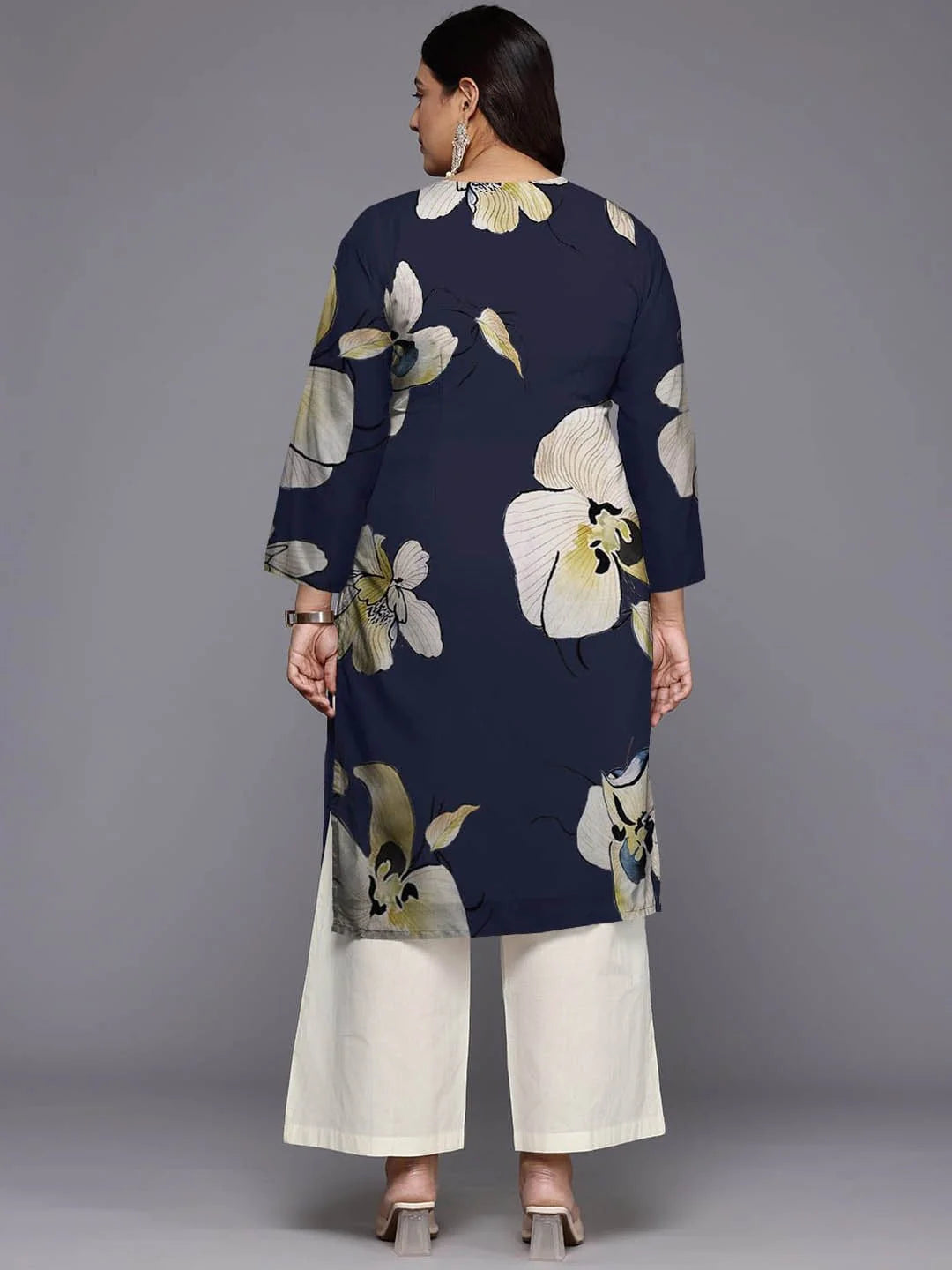 Sequinned Floral Georgette Kurta | Indian Kurta for Women