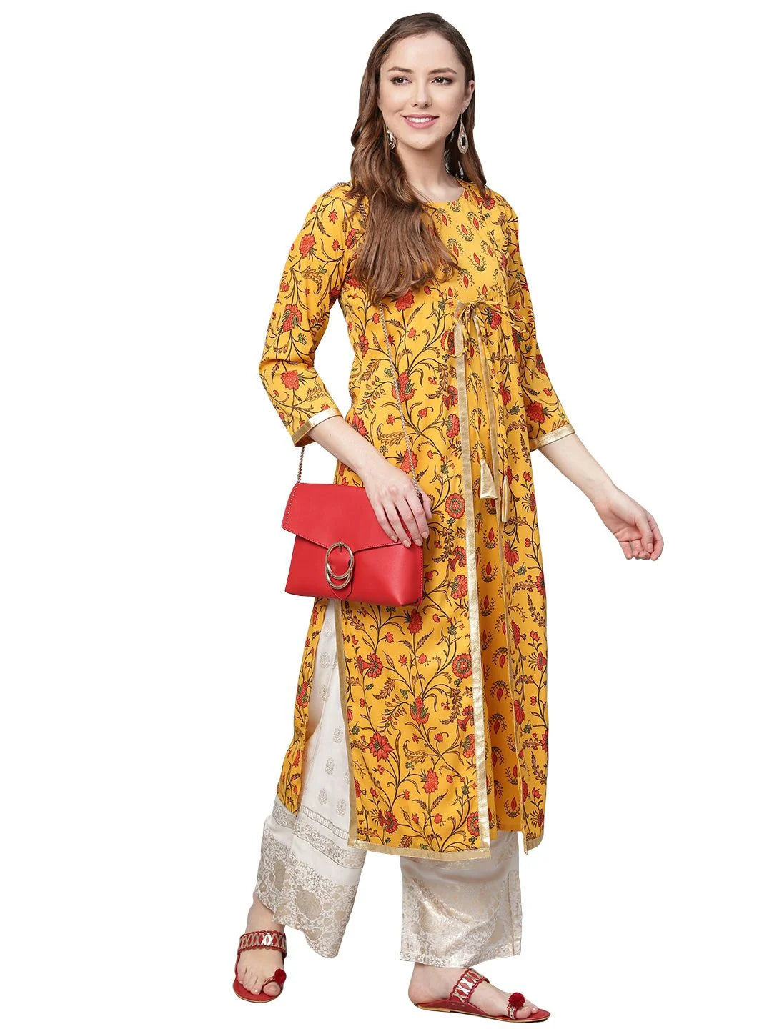 Mustard Printed Kurta: Modern Indian Kurta for Women