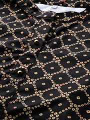 Women Bandhani Printed Gotta Patti Velvet Kurta-AP-AHKUVLDP-1103