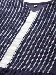 Navy Blue Georgette Khari Print Tunic-AHTUGRPGDS-8038