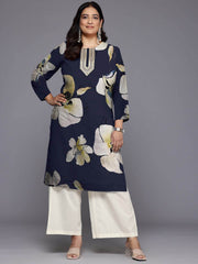 Women Floral Printed Sequinned Floral Georgette Kurta-AP-AHKUGRDP-1143