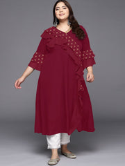 Women Printed Flared Sleeves A line Kurta-AP-AHKUCRFP-1130