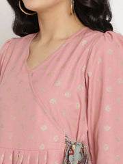Pink Printed Angrakha Kurti with Palazzos-AHTUPZ-COMBO-377-FF