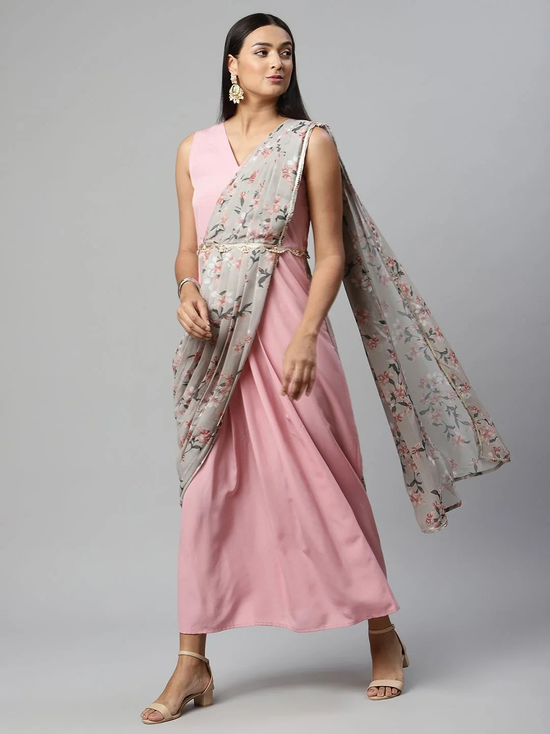 Baby Pink Saree Dress: Trendy Dresses & Indian Dresses for Women