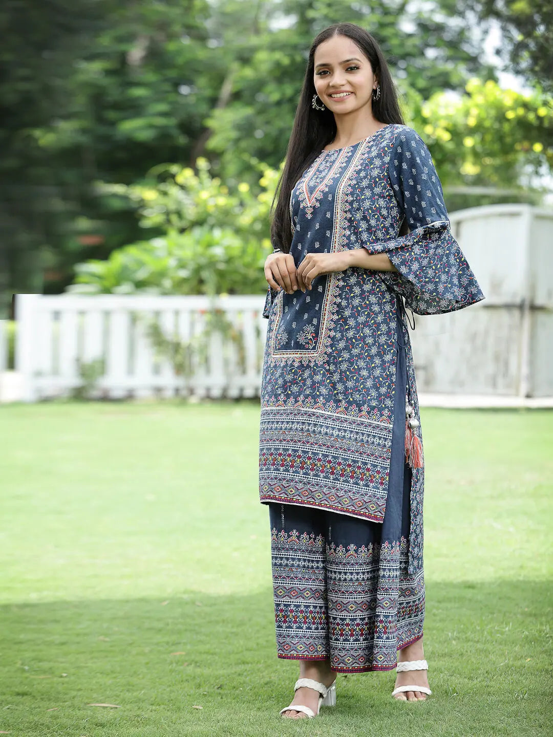 Indigo Printed Kurta Sets - Women's Cotton Kurta Designs
