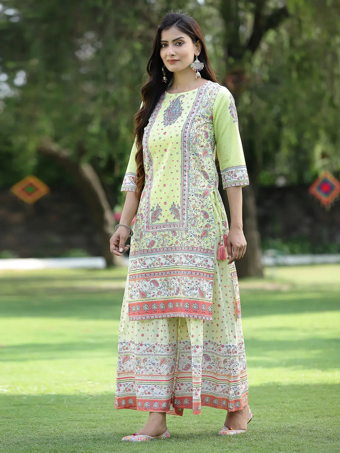 Limegreen Printed Kurta Sets - Women's Indian Kurta Sets