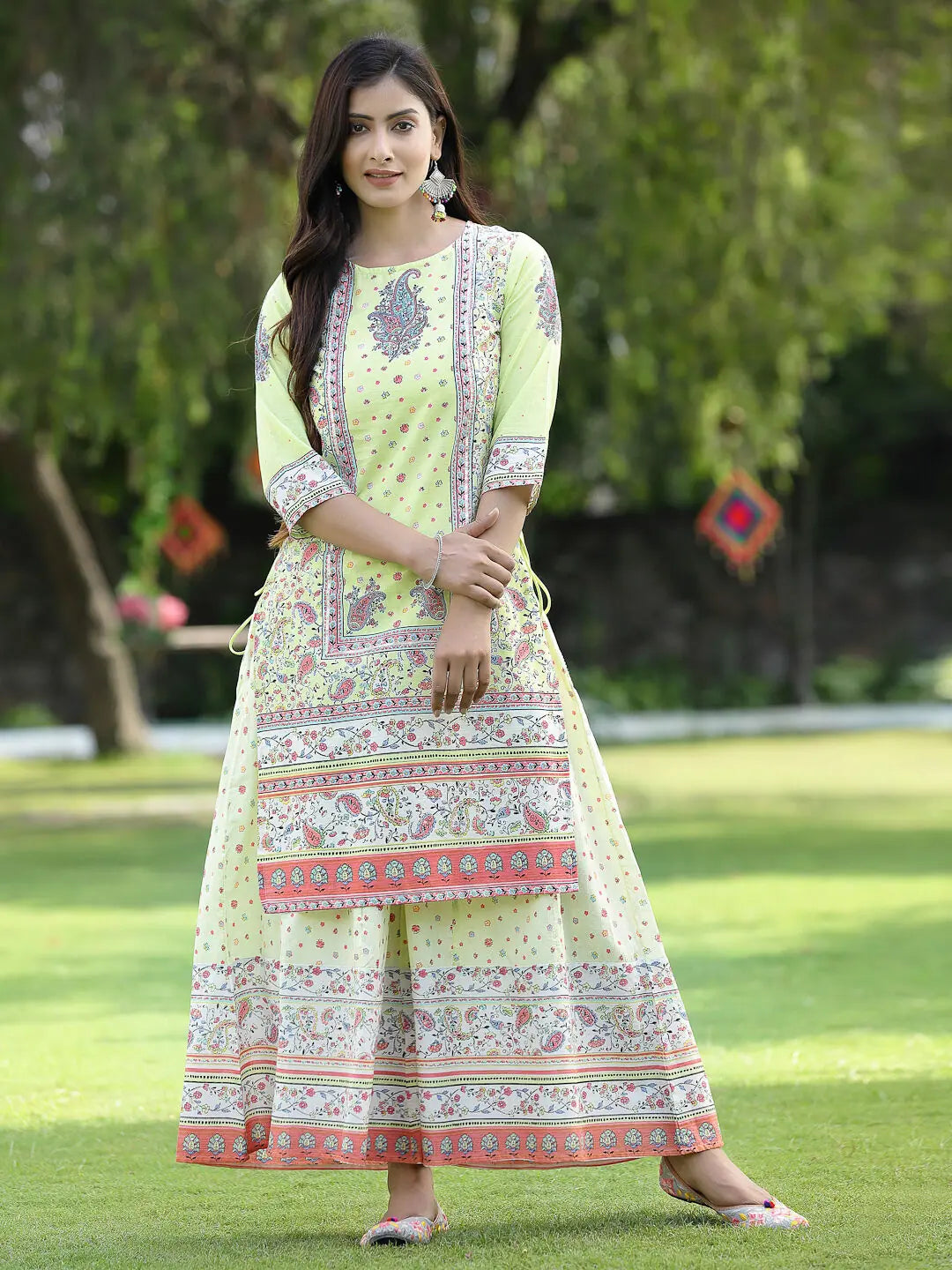 Limegreen Printed Kurta Sets - Women's Indian Kurta Sets