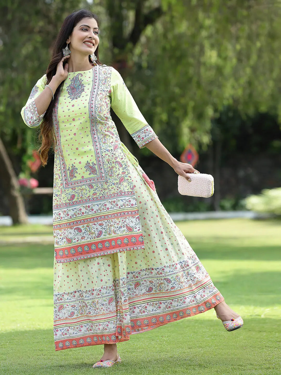Limegreen Printed Kurta Sets - Women's Indian Kurta Sets