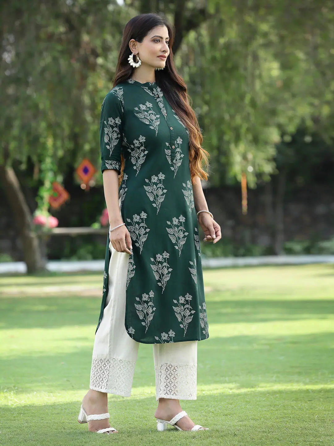 Jadegreen Bandhani Kurta - Rayon Indian Kurtis for Women