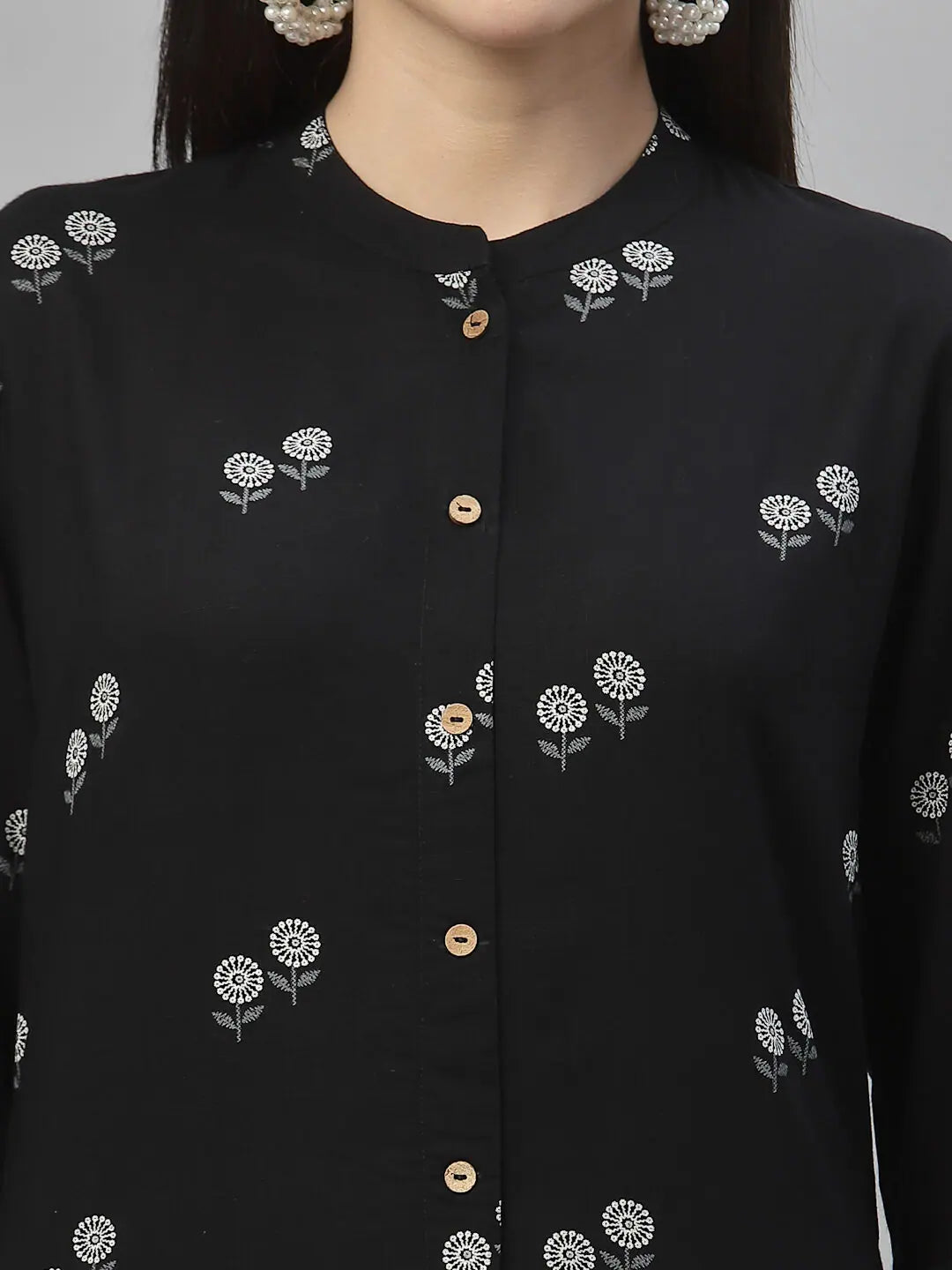 Black Printed A-Line Kurta | Festive Indian Kurtis for Women