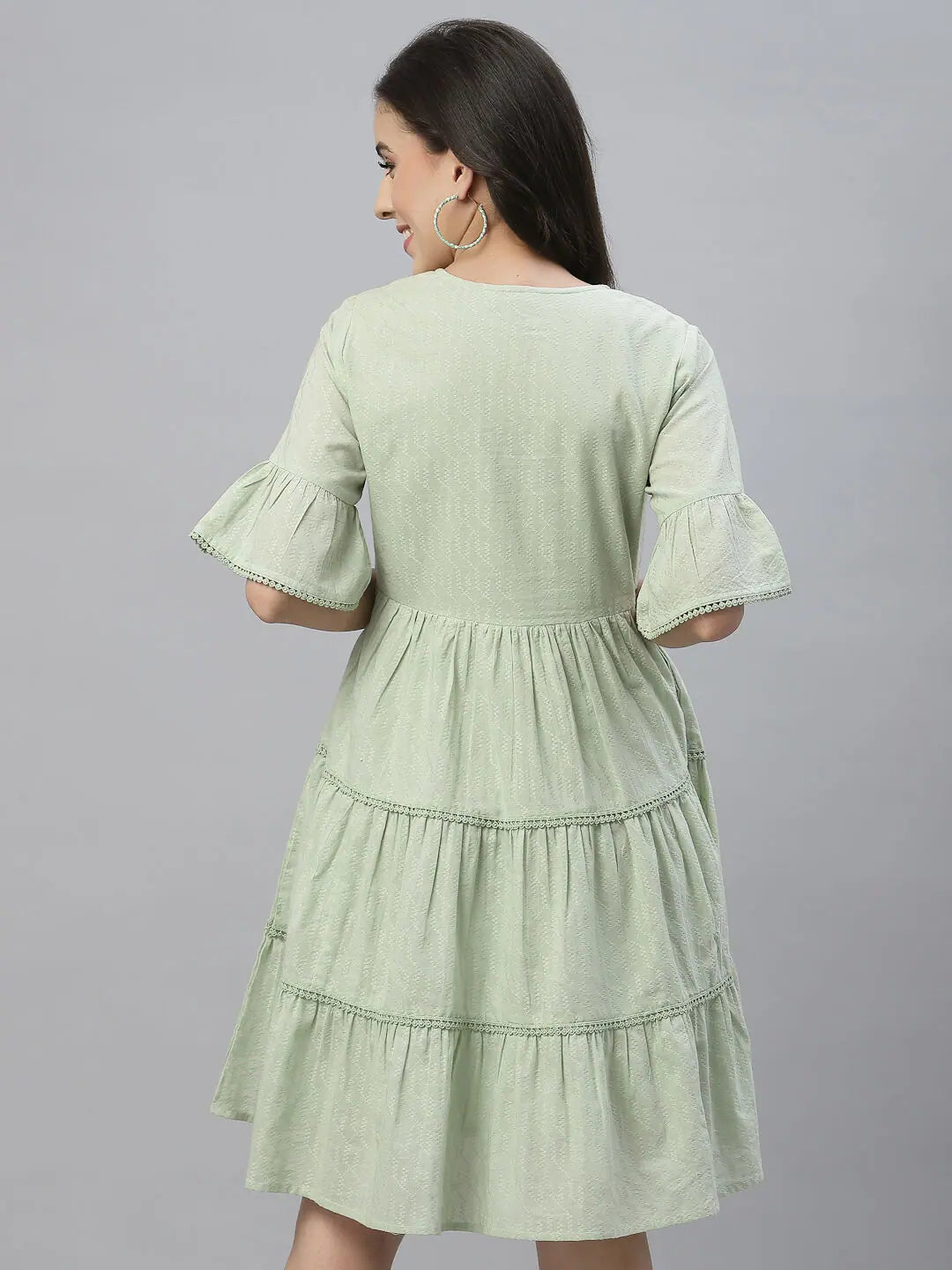 Green Embroidered Dress | Indian Dresses Online - Cotton