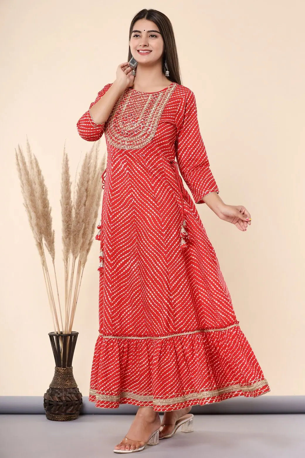 Maroon Embroidered Cotton Dress | Indian Dresses Online Now
