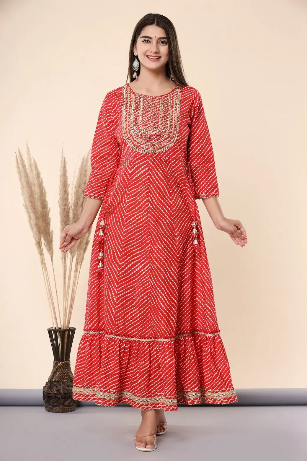 Maroon Embroidered Cotton Dress | Indian Dresses Online Now
