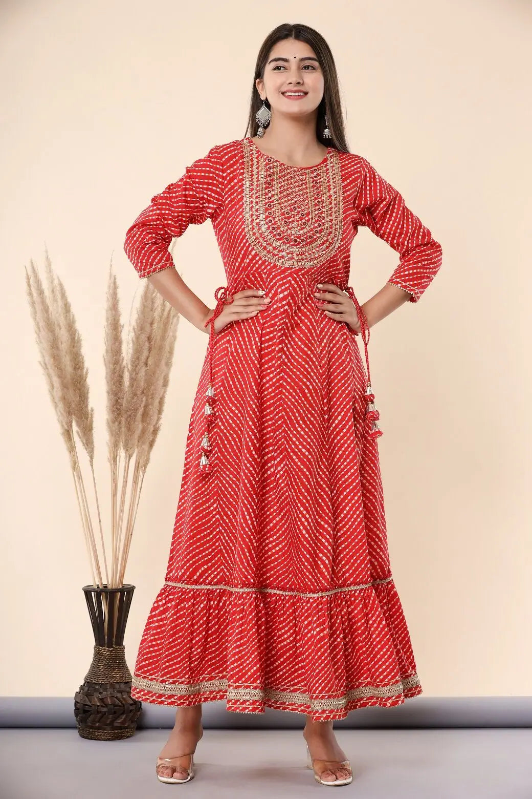 Maroon Embroidered Cotton Dress | Indian Dresses Online Now