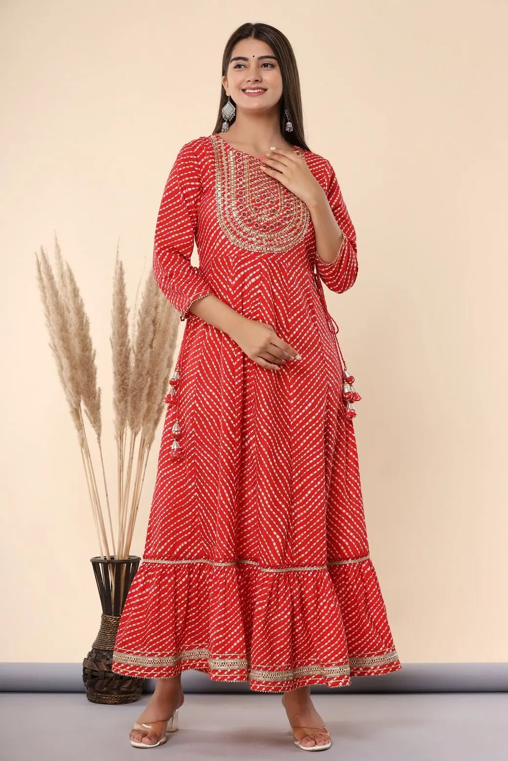 Maroon Embroidered Cotton Dress | Indian Dresses Online Now