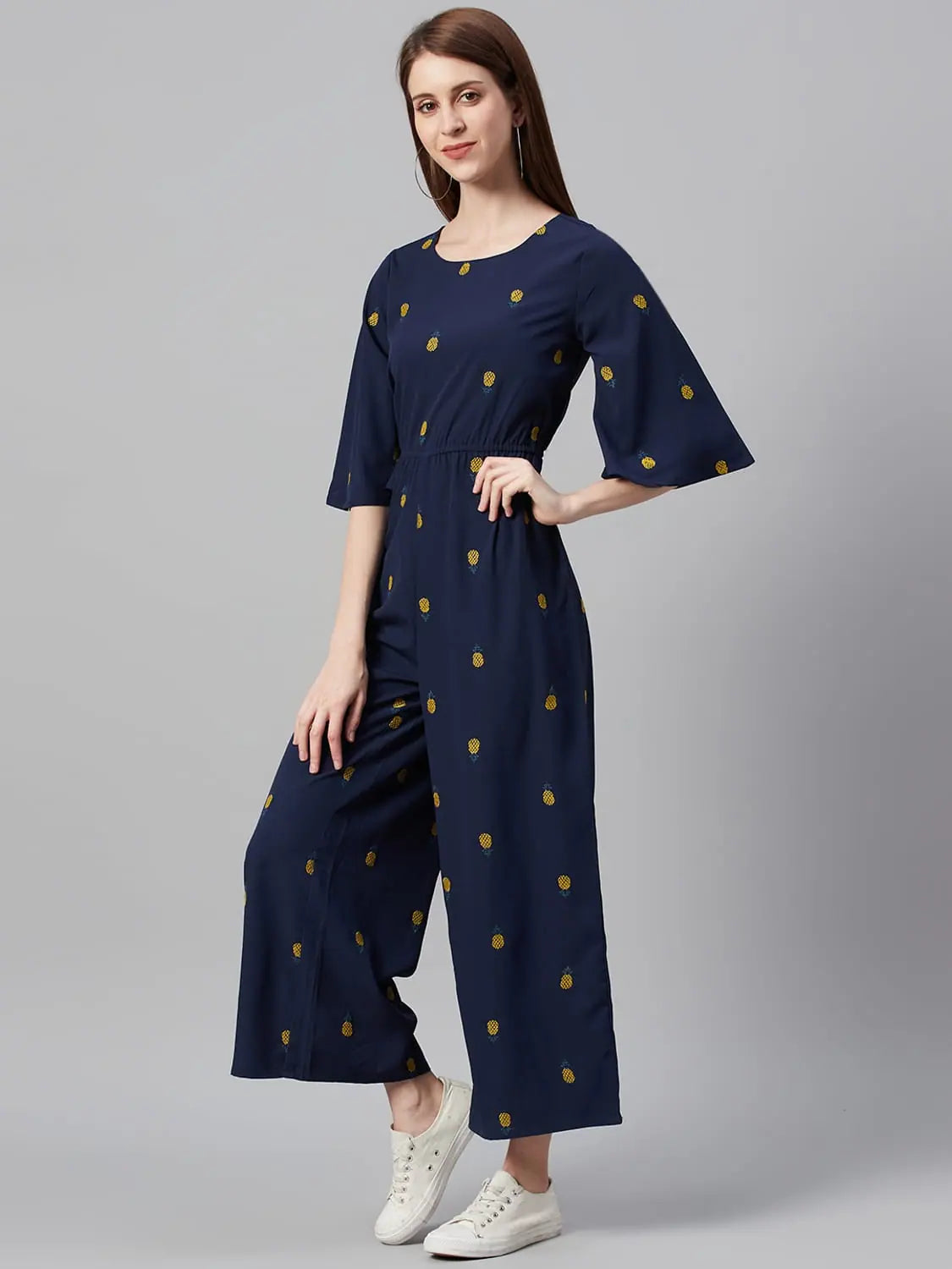 Dark Blue Embroidered Jumpsuit - Women's Jumpsuit Sets Online