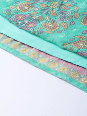 Mint Georgette Printed Tiered Dress