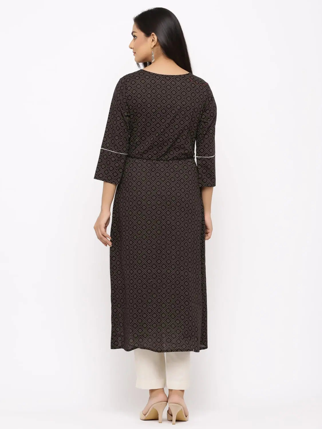 Black Embroidered Jacket Style Kurta | Indian Kurta for Women