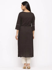 Black Rayon Embroidered Jacket Style Kurta