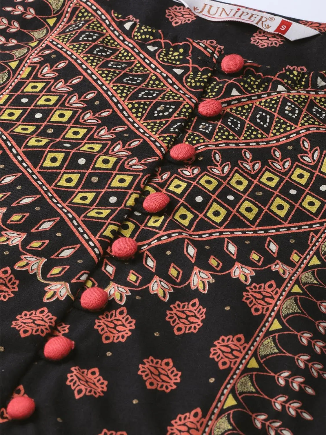 Black Printed Peplum Crop-Top Palazzo | Indian Suits for Women
