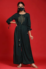 Jadegreen Georgette Printed Anarkali Dress