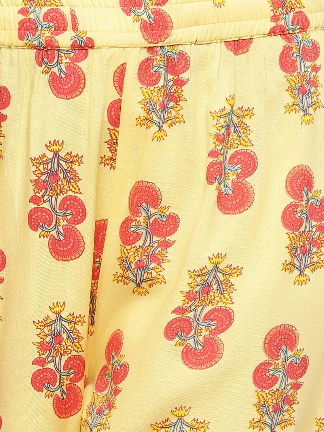 Coral Printed Palazzo Pants | Wide Leg Women's Palazzo Trousers