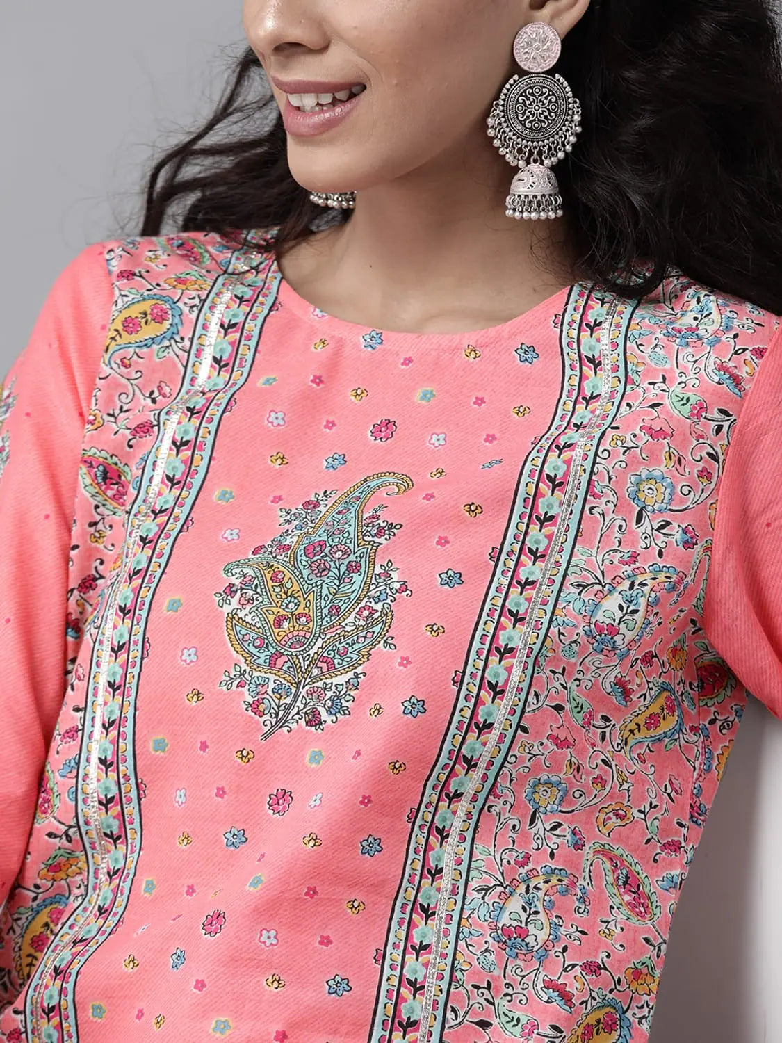 Grey Printed Kurta Palazzo Set | Cotton Comfort & Style