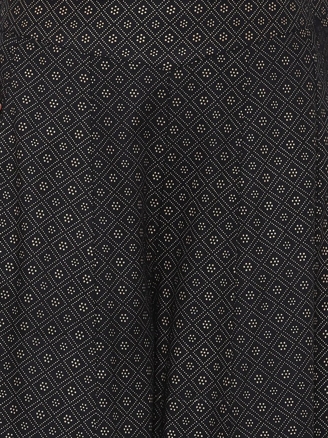 Black Printed Flared Palazzo - Women's Designer Trousers