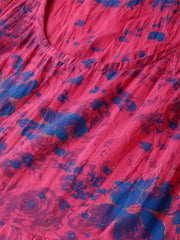 Fuschia Chanderi Embroidered 2 Piece Kurta Dress