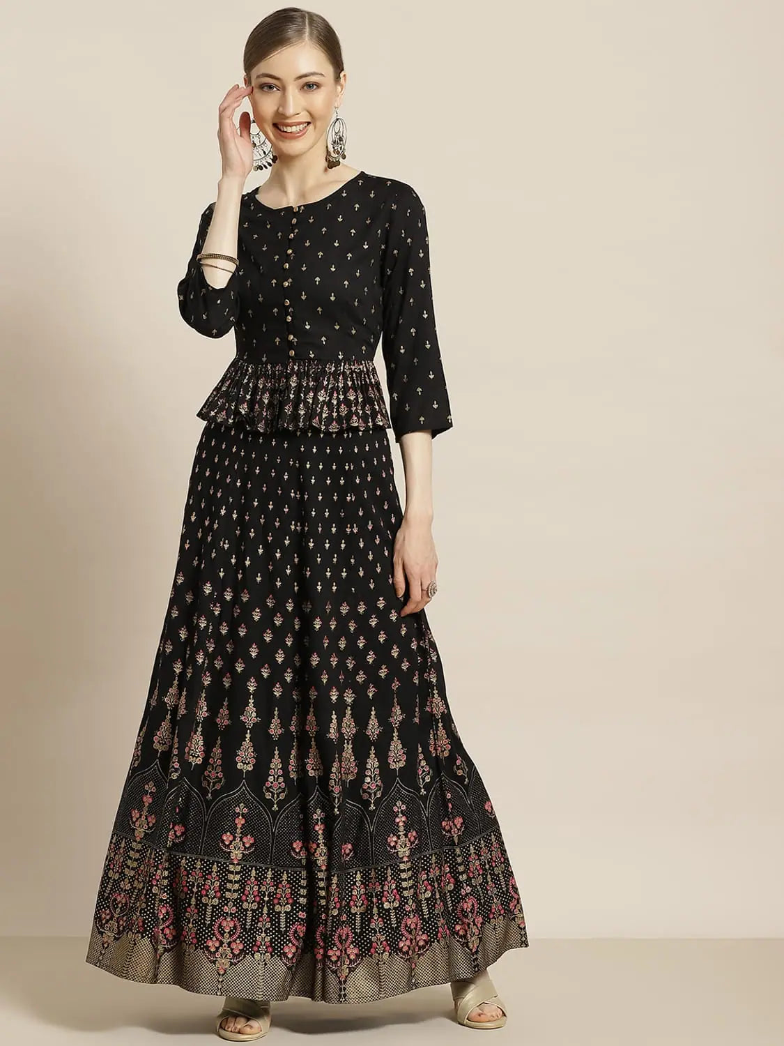 Black Printed Lehenga Choli Set | Chic Indian Kurtis Online