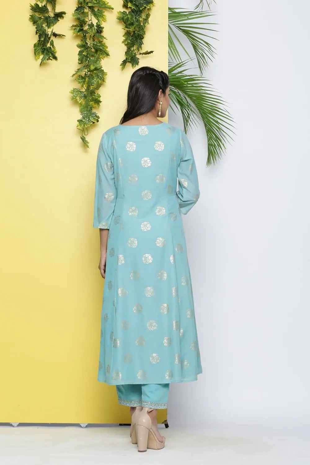 Mint Printed Kurta Set - Stylish Indian Kurta for Women
