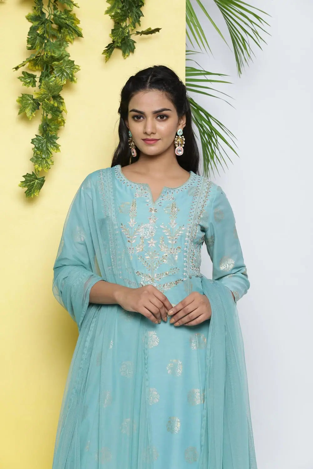 Mint Printed Kurta Set - Stylish Indian Kurta for Women