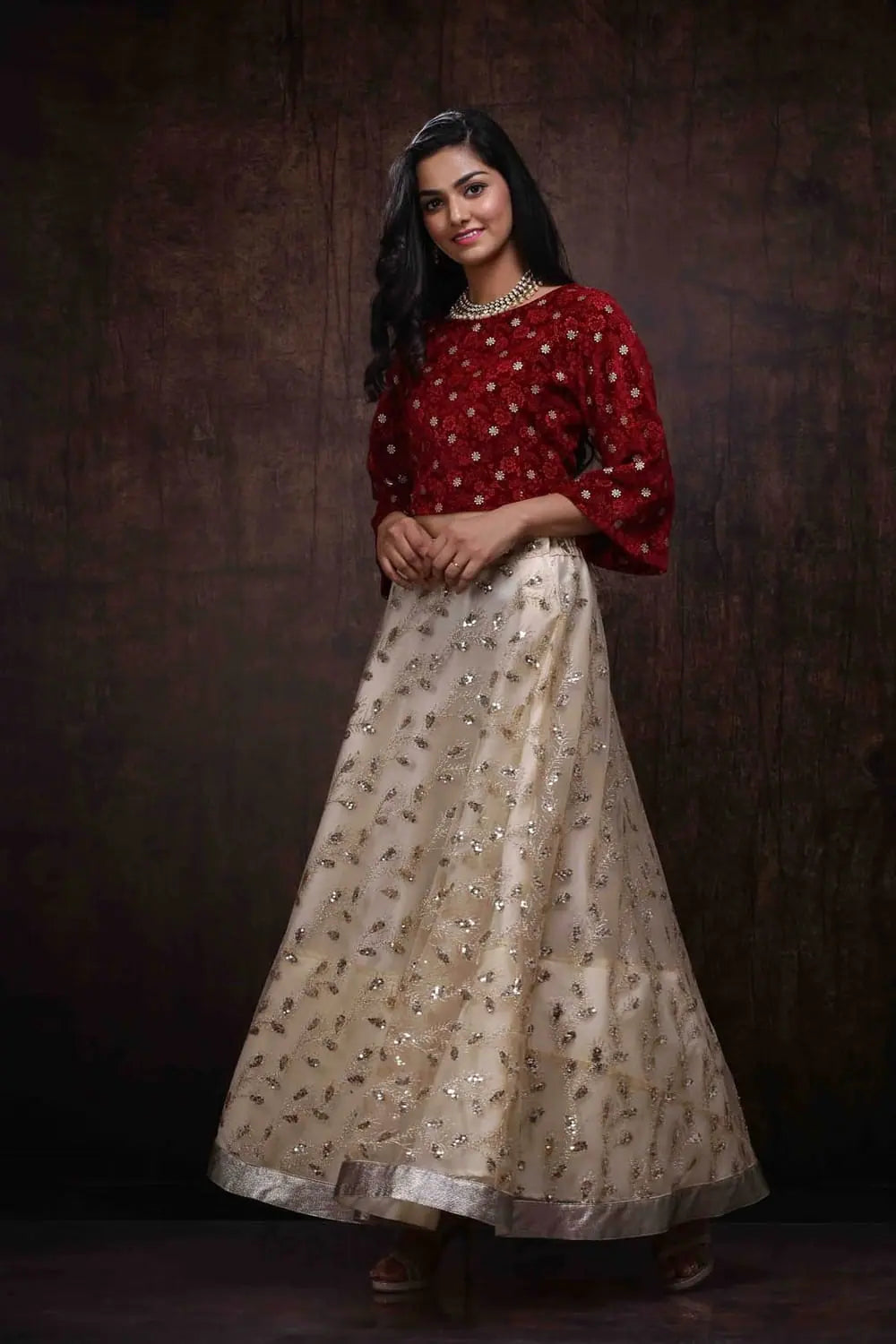 Gold Embellished Lehenga Choli - Women's Party Wear Lehenga
