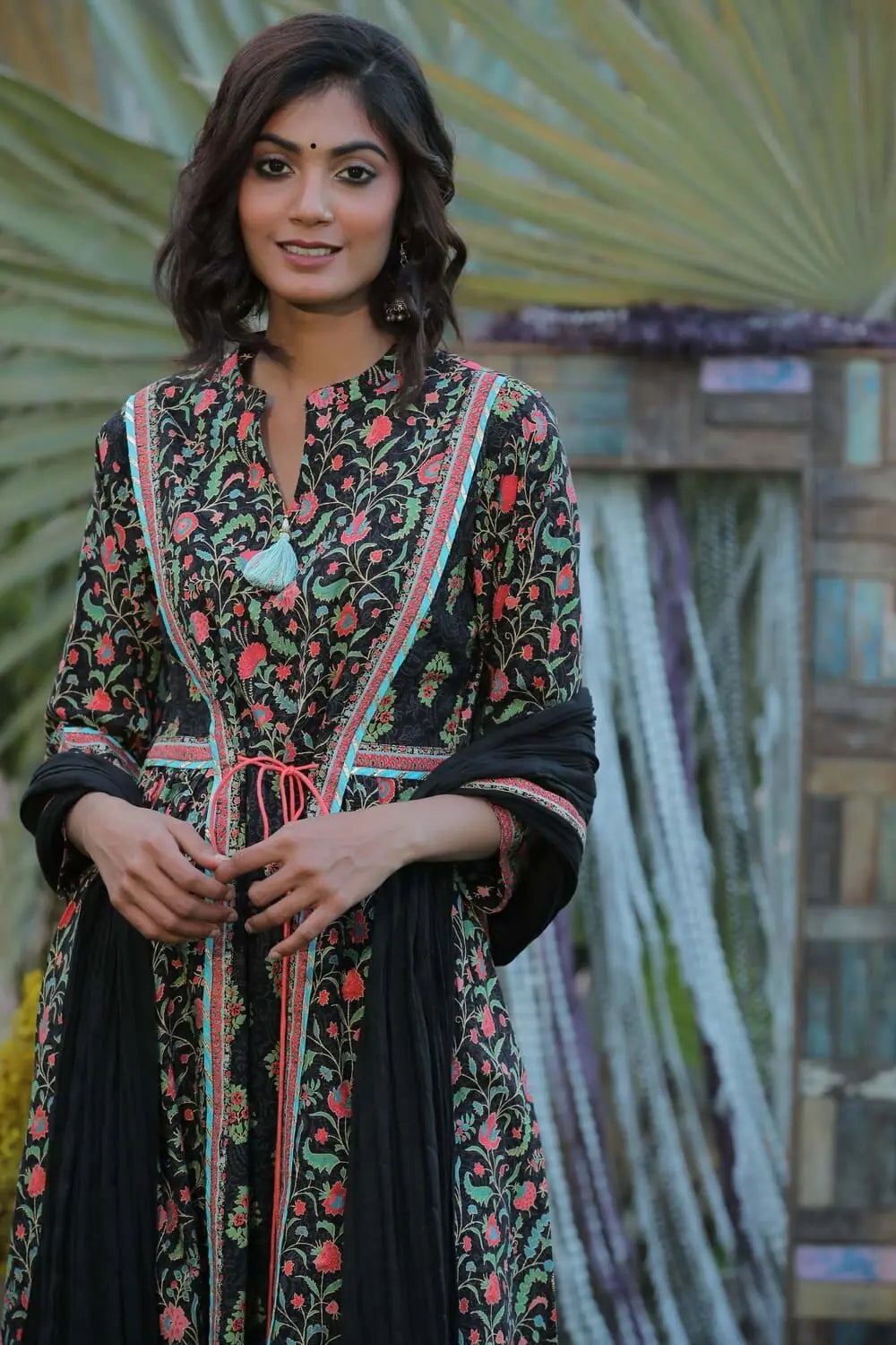Black Printed Kurta Set with Dupatta & Mask | Cotton Kurta Sets