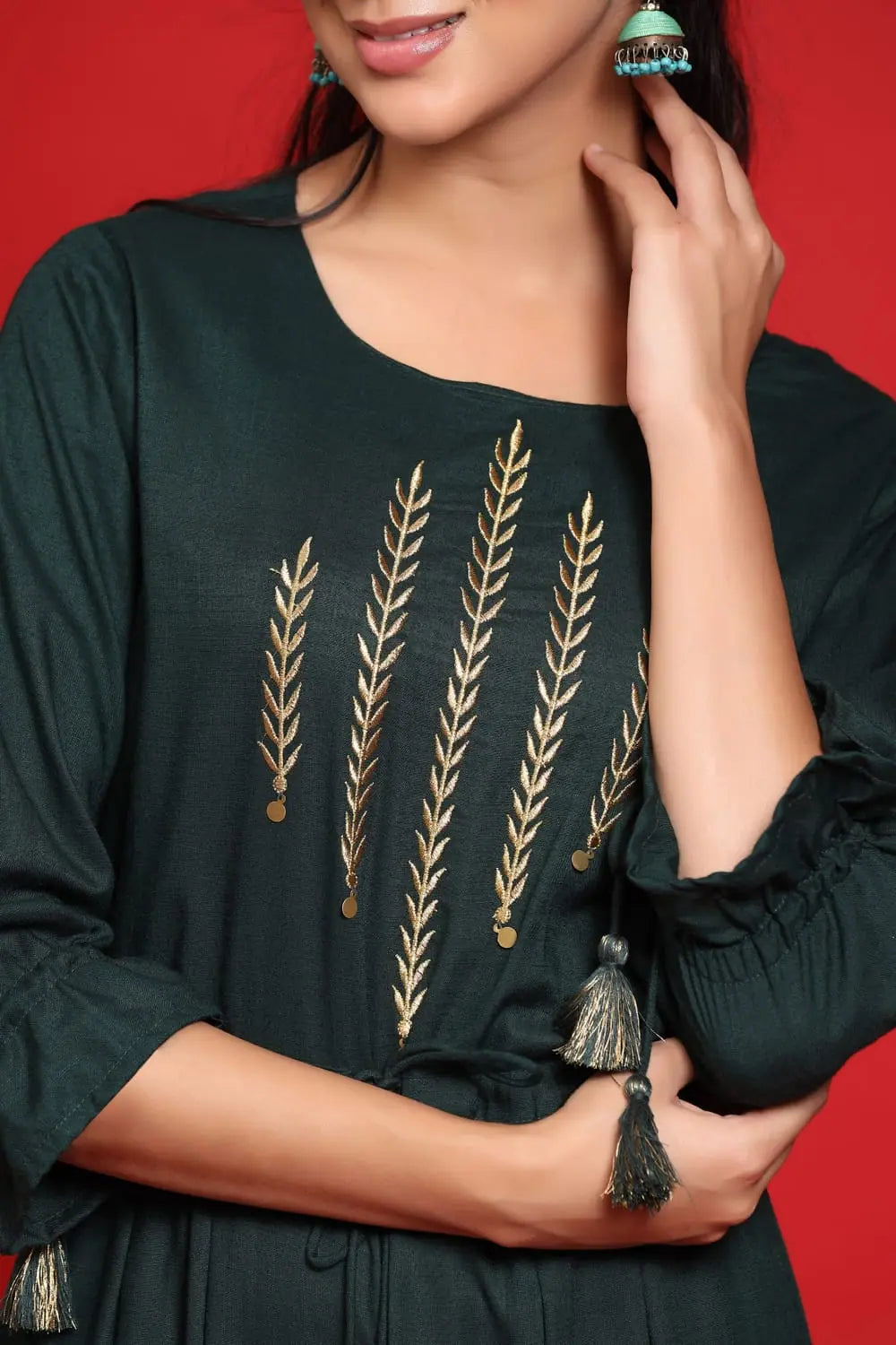 Jade Green Bandhani Kurta: Trendy Indian Kurtas for Women