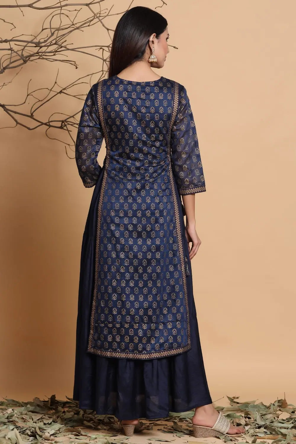 Chanderi Silk Kurta Dress with Purse | Indian Dresses Online