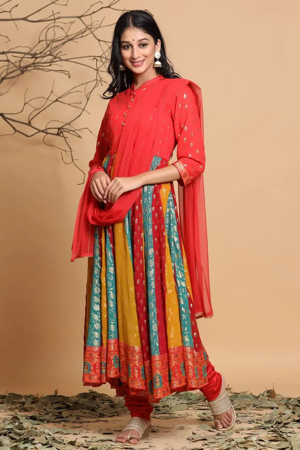 Printed Georgette Anarkali Kurta Set - Stylish Indian Anarkali