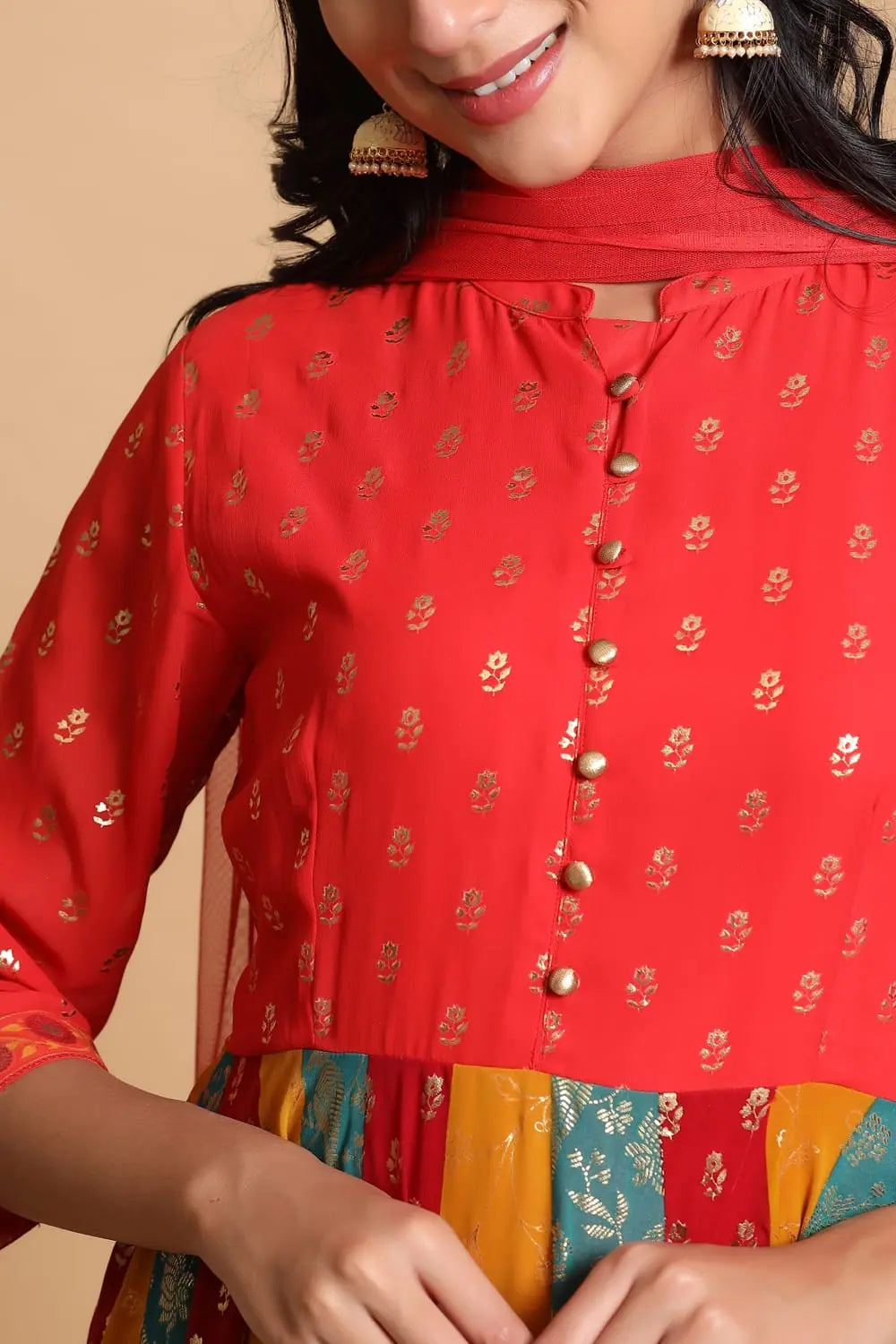 Printed Georgette Anarkali Kurta Set - Stylish Indian Anarkali