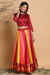 Multi Dull Satin Printed Lehenga Choli