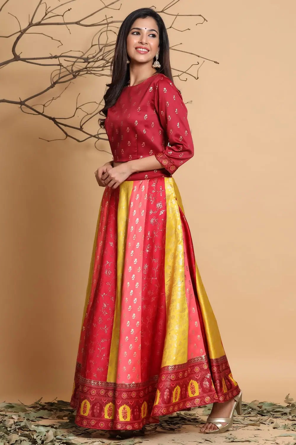 Dull Satin Printed Lehenga Choli - Women's Lehenga Collection