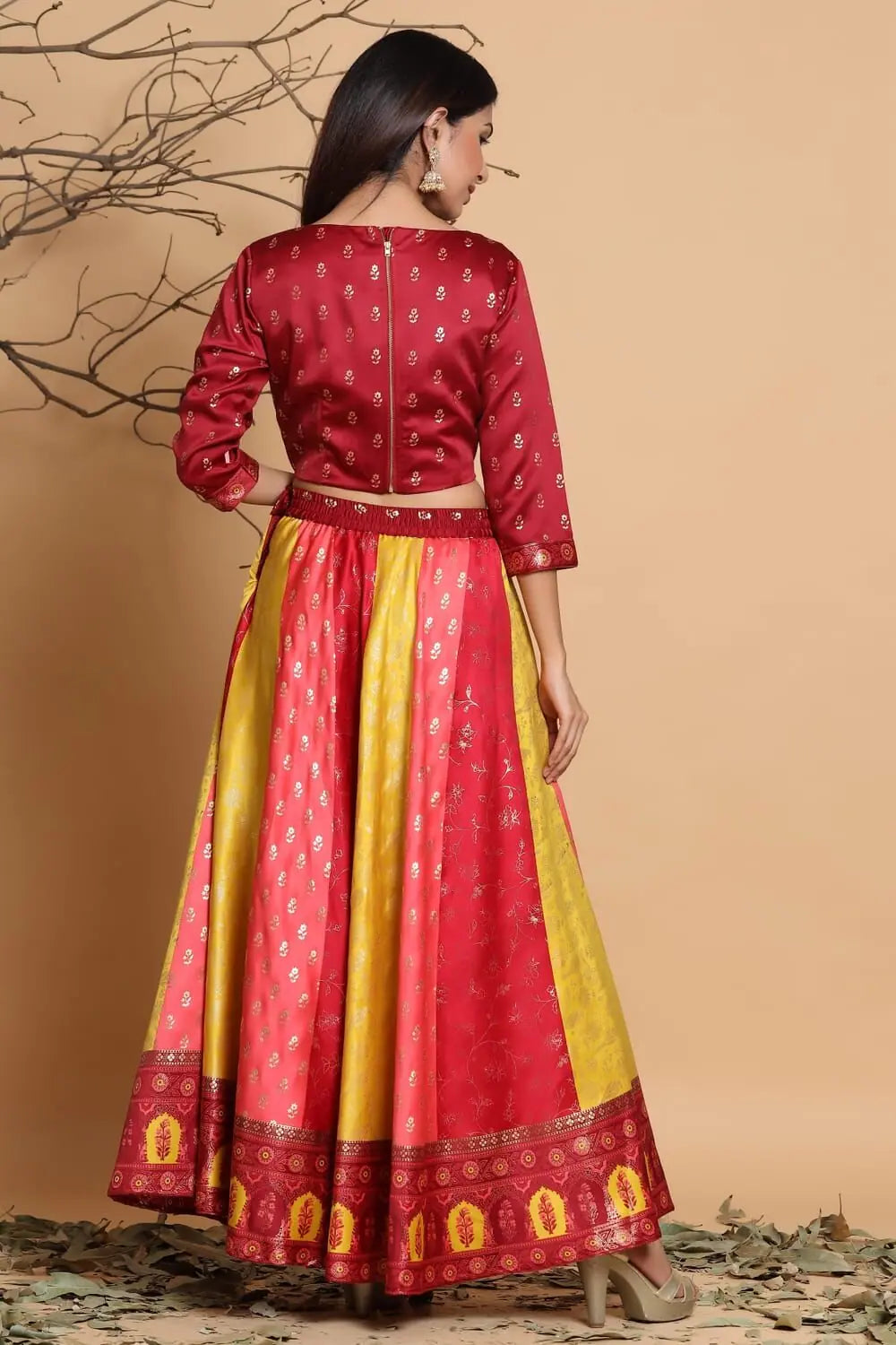 Dull Satin Printed Lehenga Choli - Women's Lehenga Collection